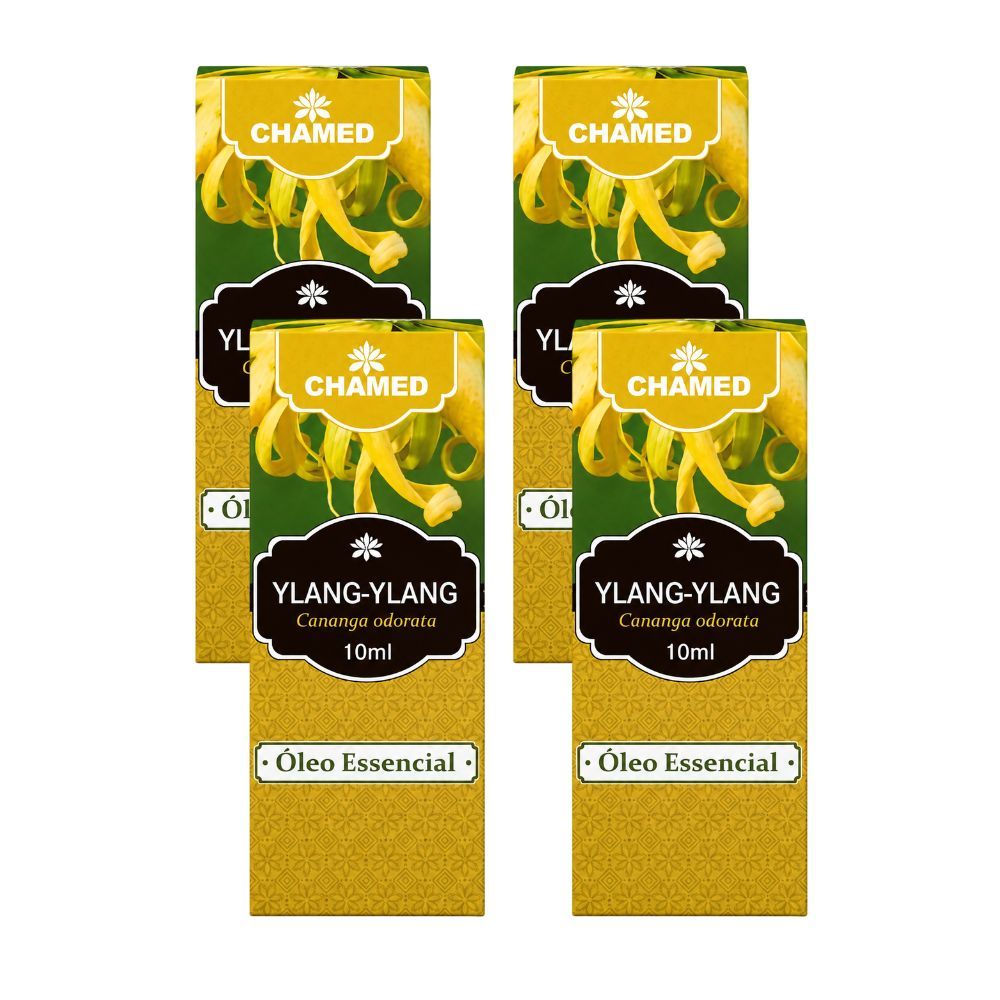 Kit 4 Óleo Essencial Ylang Ylang 100% Puro 10ml Chamed