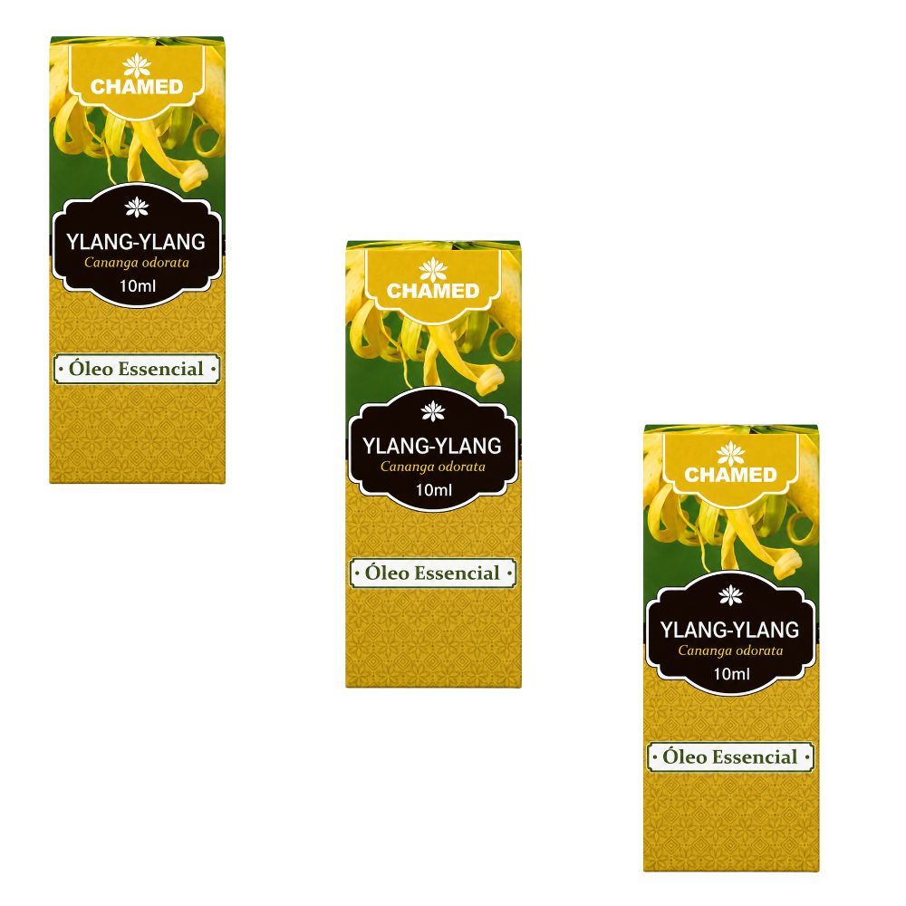 Kit 3 Óleo Essencial Ylang Ylang 100% Puro 10ml Chamed