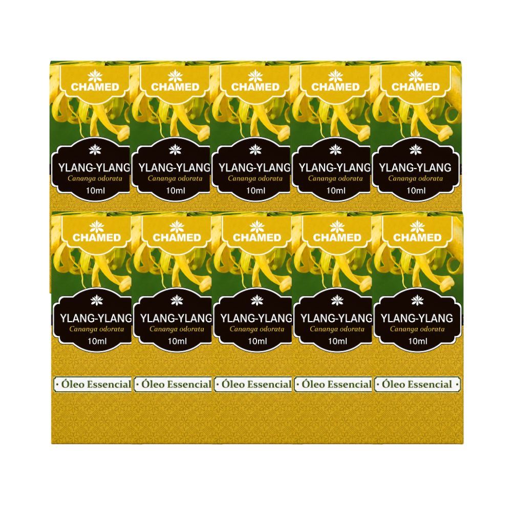Kit 10 Óleo Essencial Ylang Ylang 100% Puro 10ml Chamed