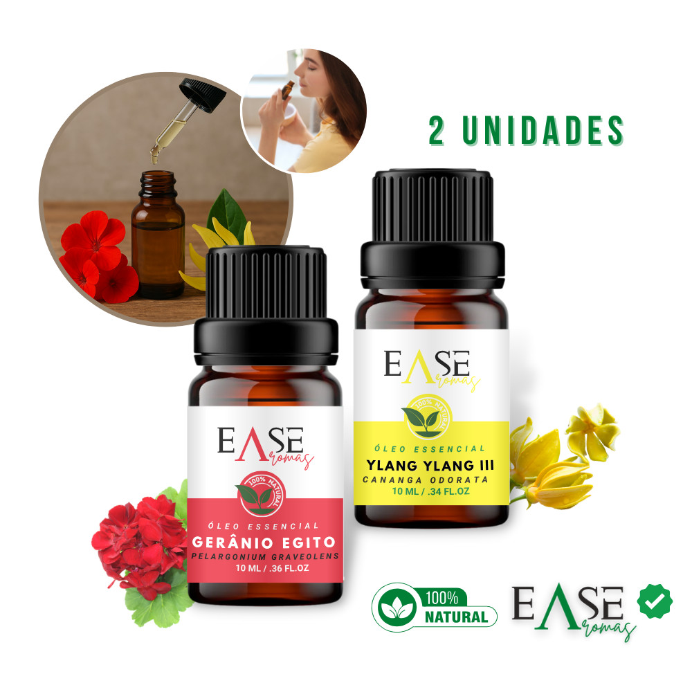 Kit Equilíbrio Floral Gerânio e Ylang Ylang 100% Puro e Natural