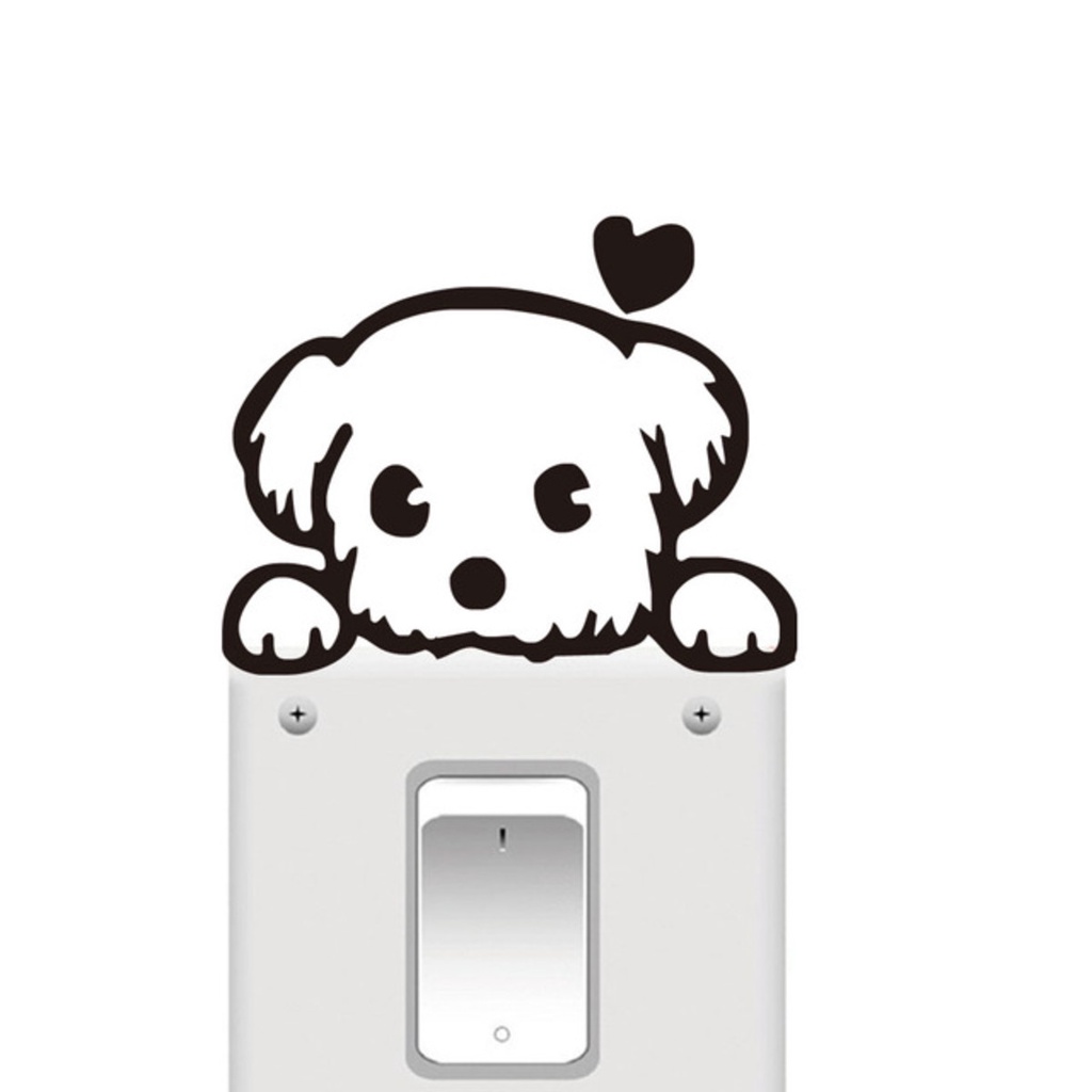 Adesivo de Tomada ou Interruptor Love Dog