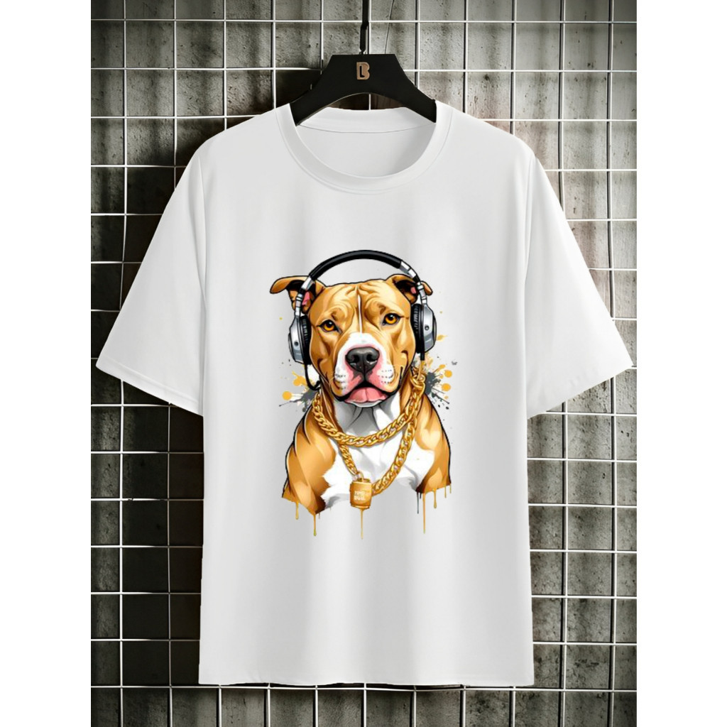 Camiseta Algodão Premium Camisa  Streetwear Pit Bull Cachorro Estampada 100% Algodão  Confortável Blusa Unissex Envio Im