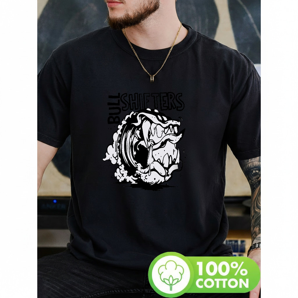 Camiseta Estampa BULL SHIFTERS Cachorro Cartoon Moderna Premium Divertida Tendência