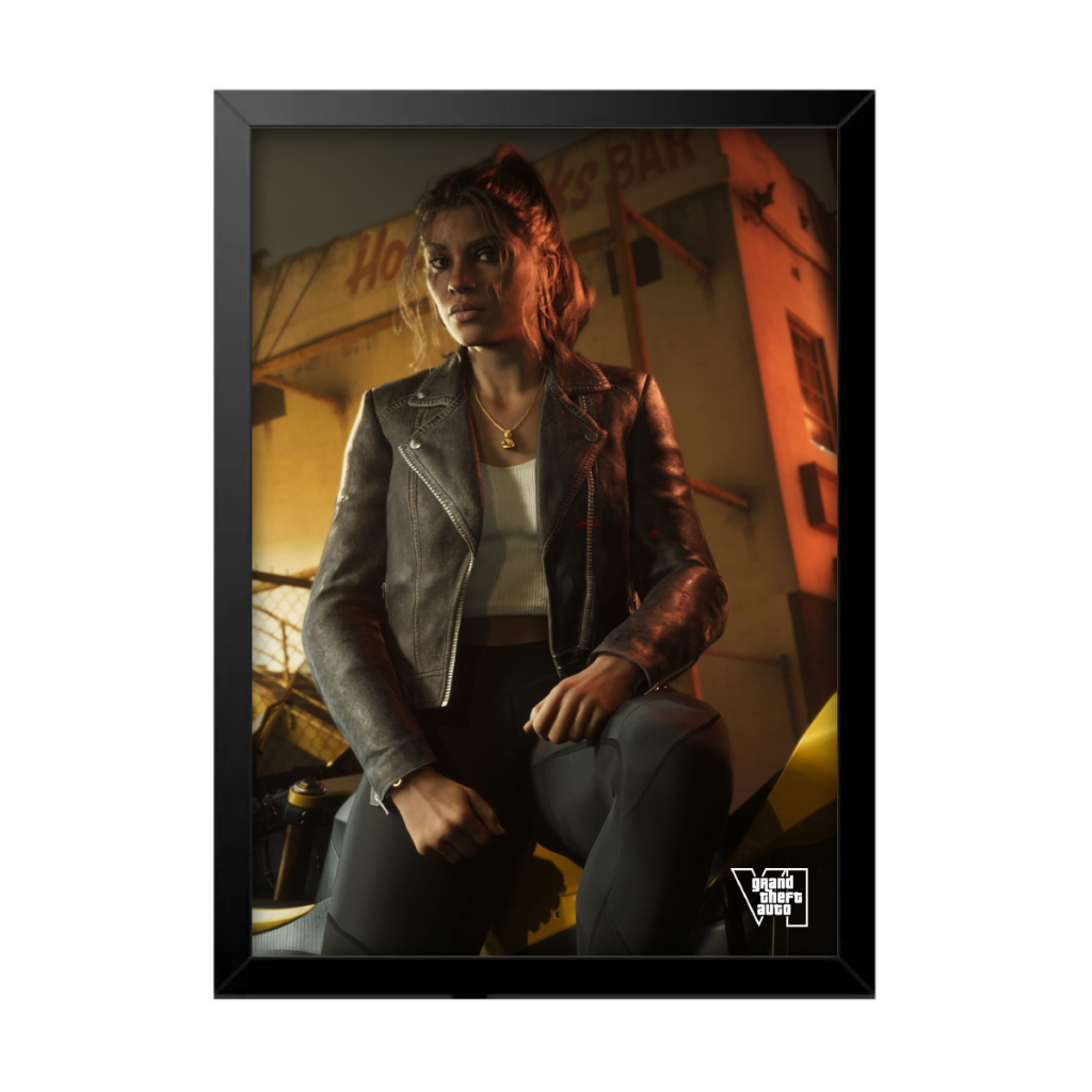 Quadro Decorativo Sala Quarto Gta Vi 6 Jason Lucia Jogo Game Geek Rokcstar Vice City PS5 Xbox