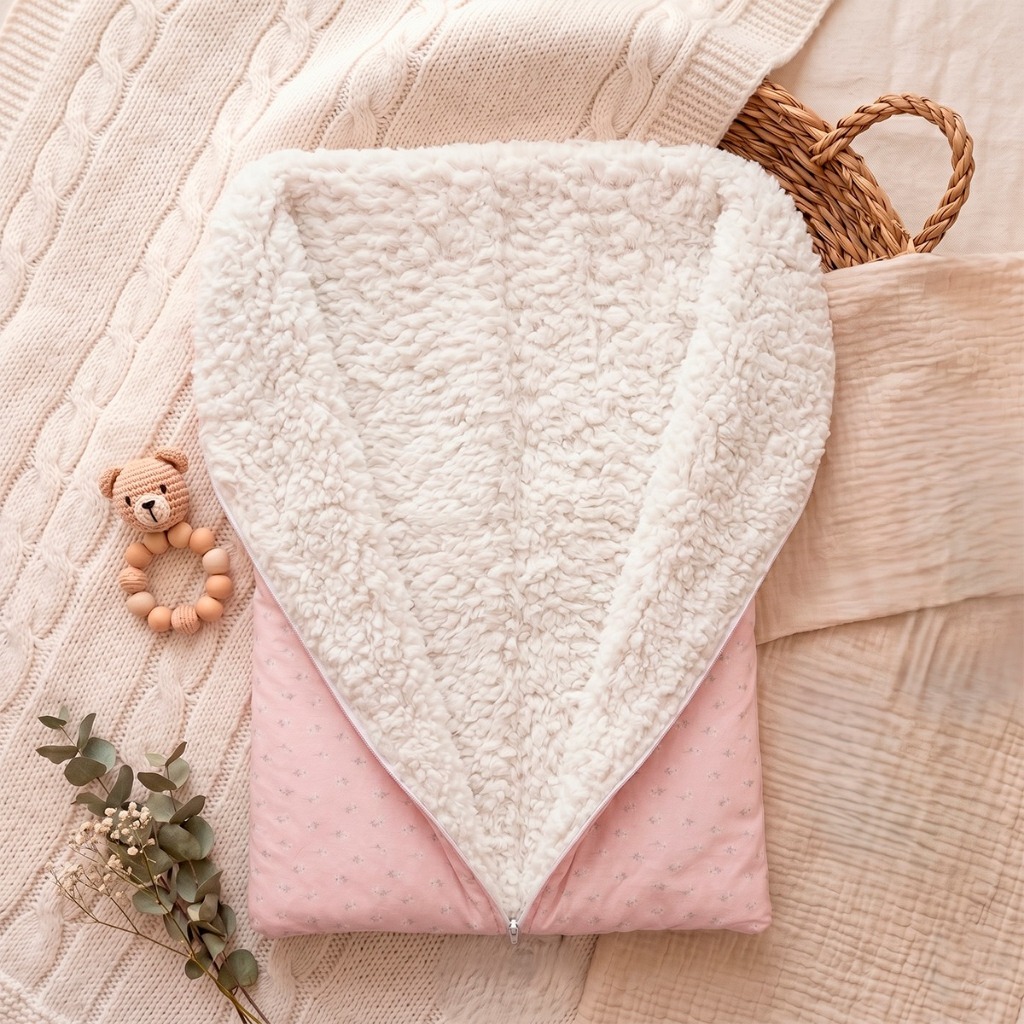 Porta Bebê Menina Estampa Floral Forrado Em Sherpa Quentinho Para Inverno