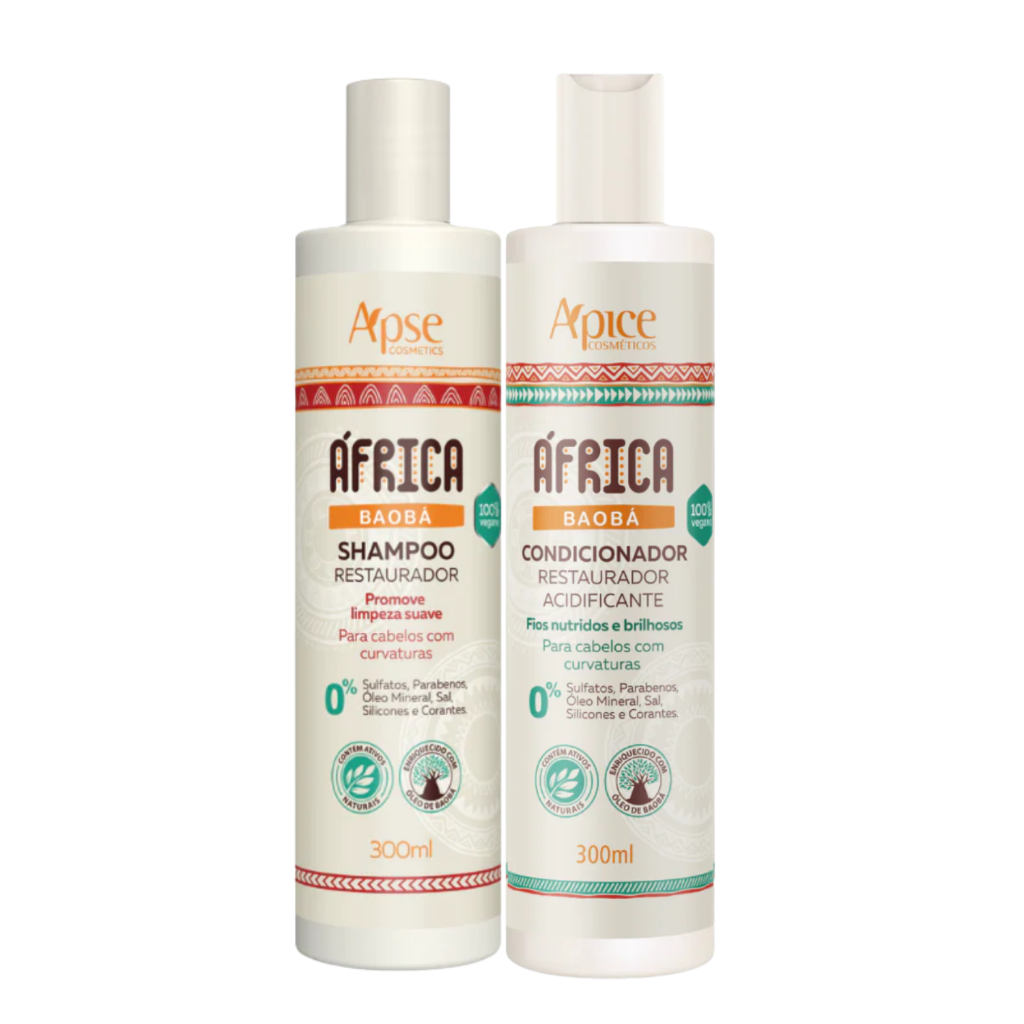 Kit Apice Shampoo Condicionador África Baobá Restaurador 300ml