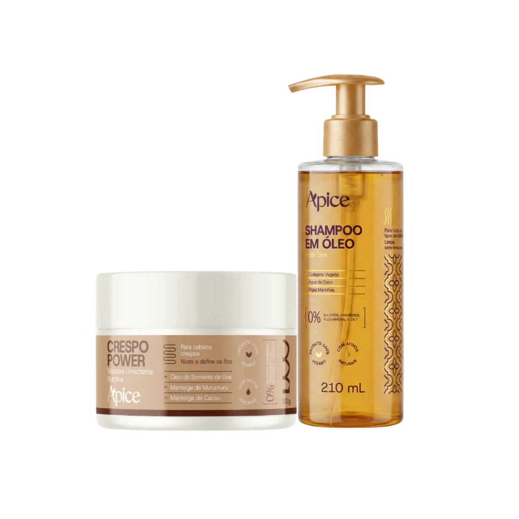 Kit Shampoo em Óleo 210ml + Máscara Crespo Power 300g  Apice
