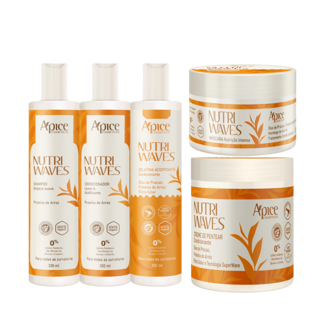 Kit Apice Nutri Waves 5 Produtos Higieniza o Couro Cabeludo 300ml