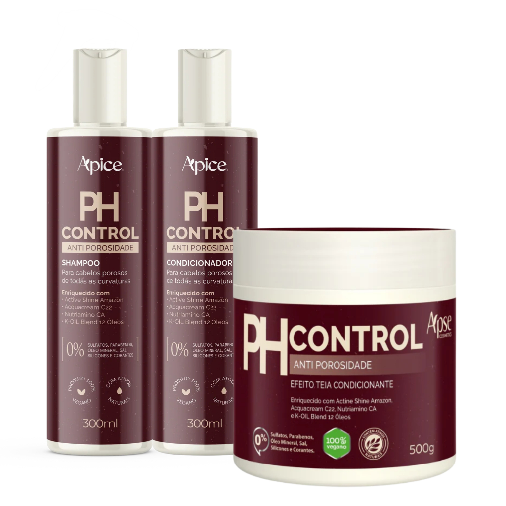 Kit Apice Shampoo Condicionador Máscara Acidificante PH Control Controle do Ph 300ml