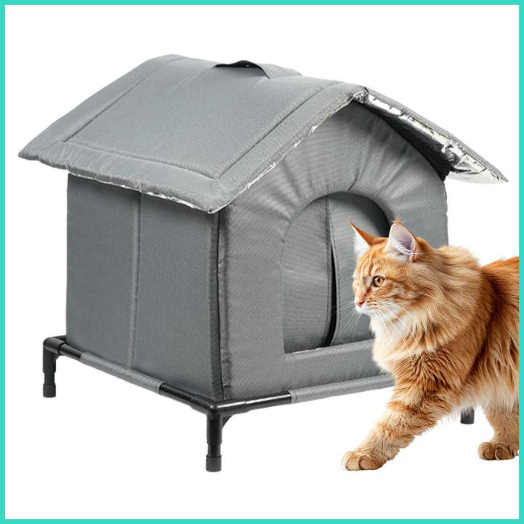 Gatinho Casa Ao Ar Livre Quente À Prova De Vento Fechado Abrigo Animal Inverno Sobre O Solo Do Gato Vadios Para ningchbr