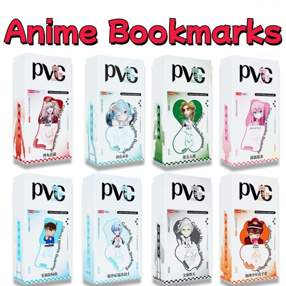 Conjunto De Marcadores De PVC De Anime 24 Peças Jujutsu Kaisen , Bloqueio Azul , Cães Vadios Bungou , Madoka Magica , Li