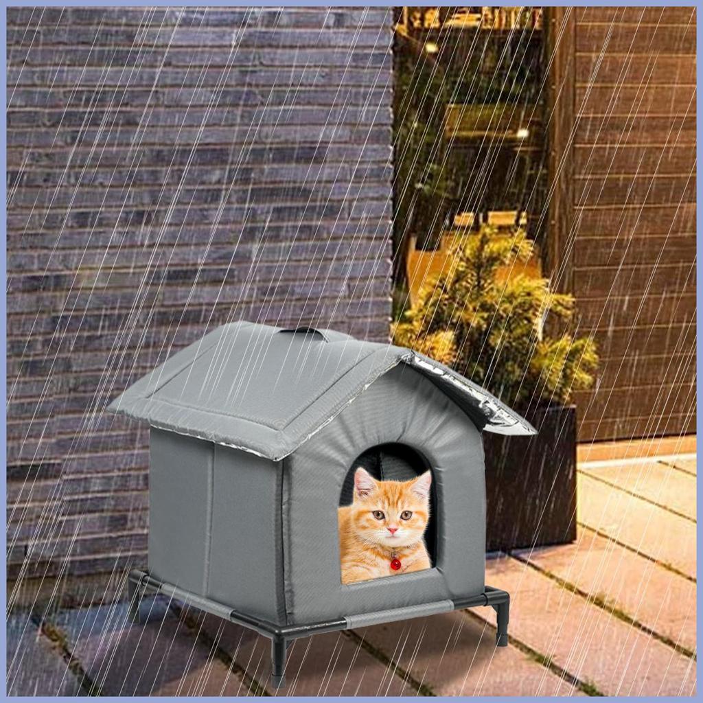 Gatinho Casa Ao Ar Livre À Prova De Vento Quente Fechado Inverno Sobre O Solo Abrigo Do Gato Vadios Para Pátio mueadsybr
