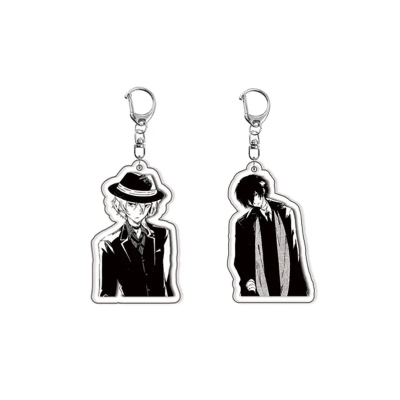 Bungo Cães Vadios Anime Acrílico Chaveiro Dazai Osamu Nakahara Chuuya Bonito Dos Desenhos Animados Kawaii PVC Presente P
