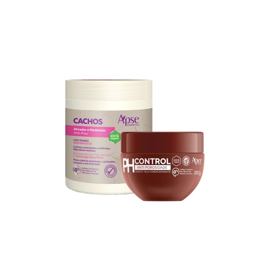 Kit Apse Ativador De Cachos 500g + Máscara PH Control 280g - Cuidados Completo Para Cachos
