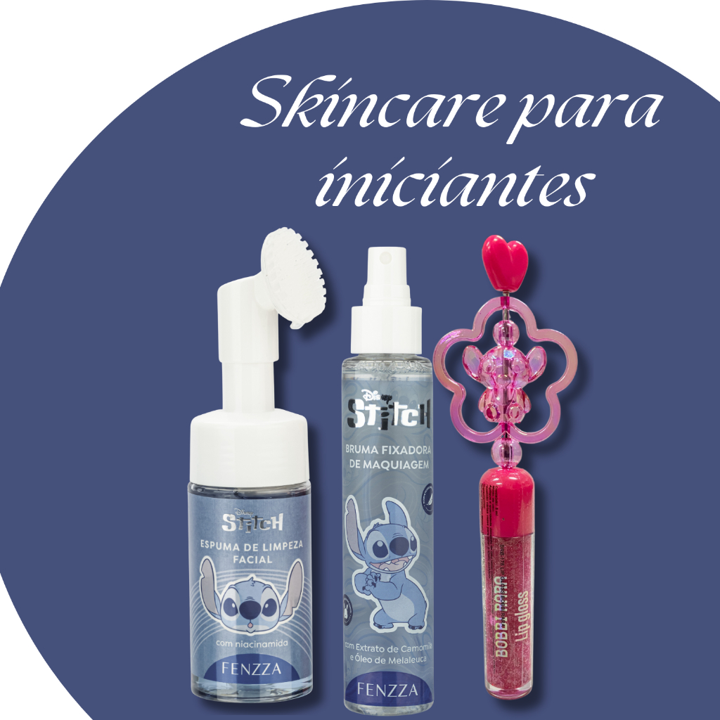 Kit Skincare Completo com Niacinamida Fenza Stitch Original | Limpeza, Hidratação e Controle da Oleosidade
