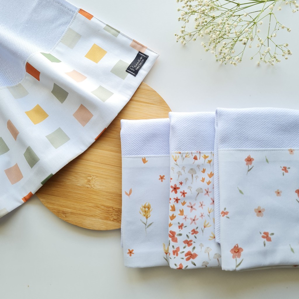 Kit 4 Panos de Prato Minimalista Boho Sacaria Premium - Coleção Garden