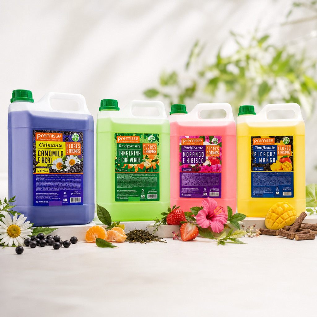 Sabonete Líquido Premisse 5L Perfumado Biodegradável Galão Refil Higiene Mãos Banheiro Profissional