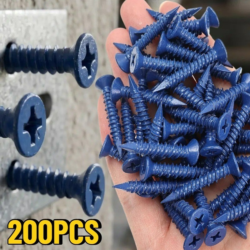 Pregos De Rosca De Aço Carbono-Parafuso De Concreto Para Paredes De Tijolo-Phillips Azul Escareado-Âncora De Fixação Car