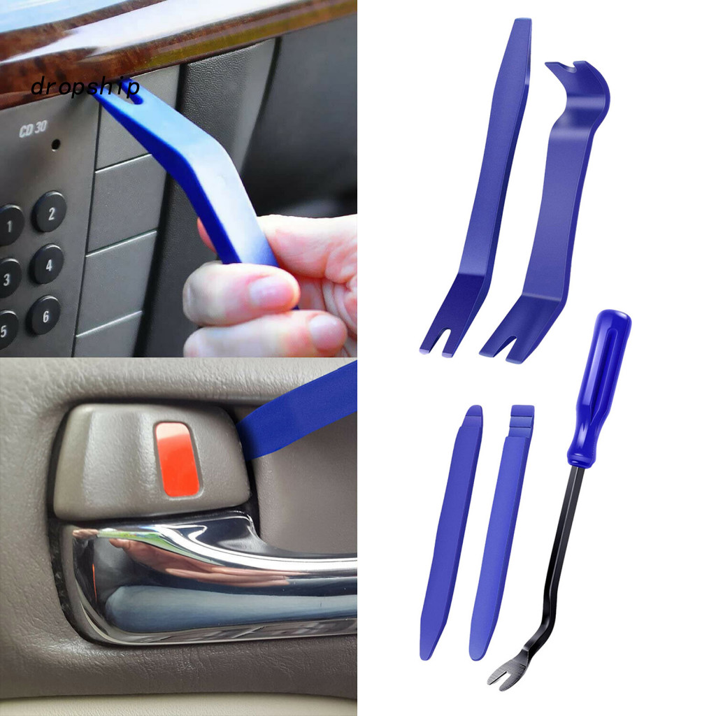 Chip-resistant Trim Tools Car Removal Tool Set 5pcs Kit No-scratch Pp Material Auto Panel Door Window Fastener for Cars