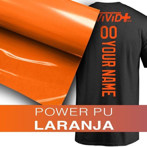Power PU - Termocolante Recortável - Laranja - 30 Cm 1 Metro