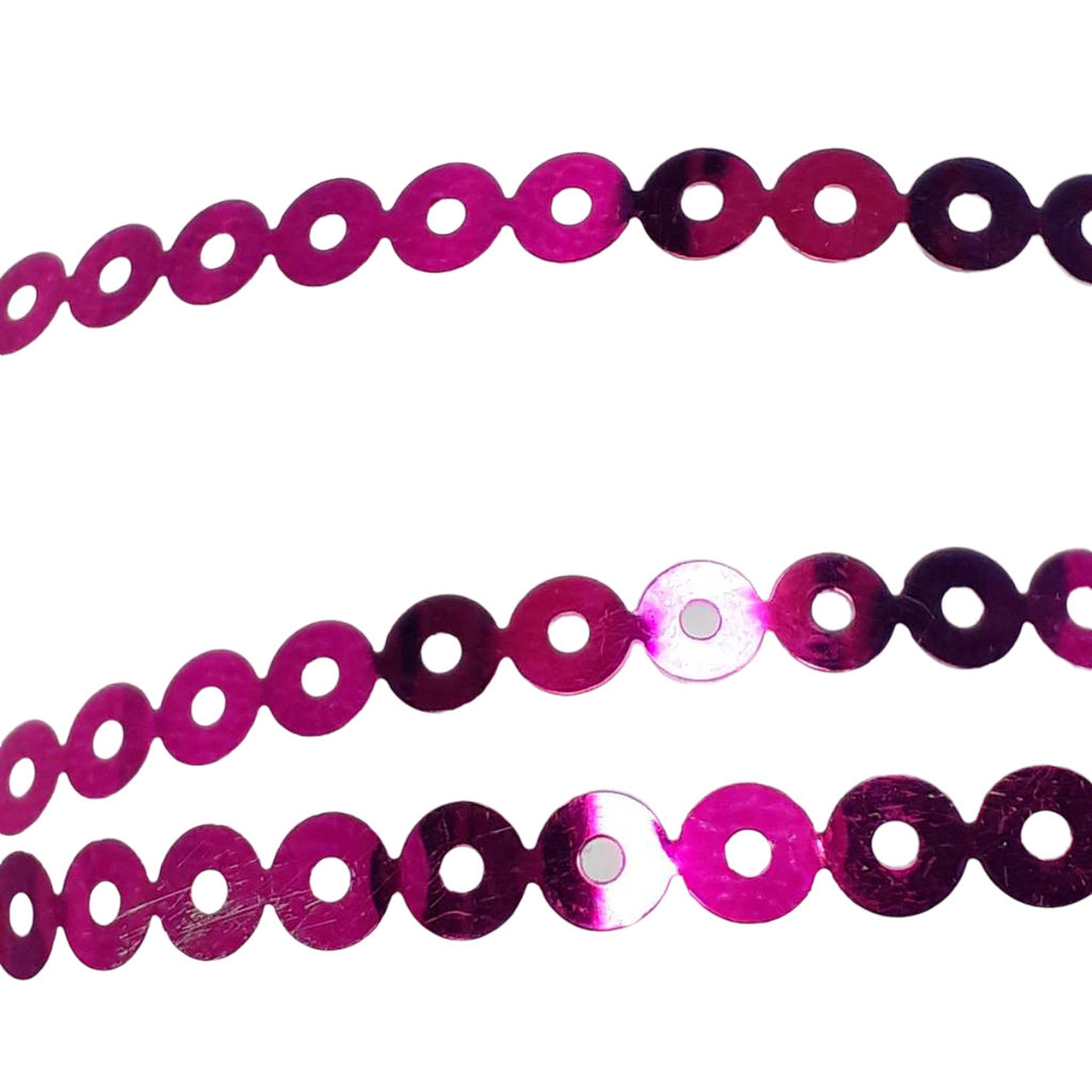 Lantejoula termocolante em metro Rosa 4mm 15969-G70 Para criação de bijouterias customização, artesanato, brilho em cami