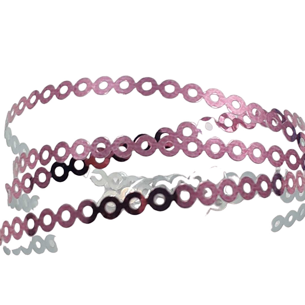 Lantejoula termocolante em metro Rosa 3mm 15990-G70 Para brilho em fantasias, roupa, calçados,