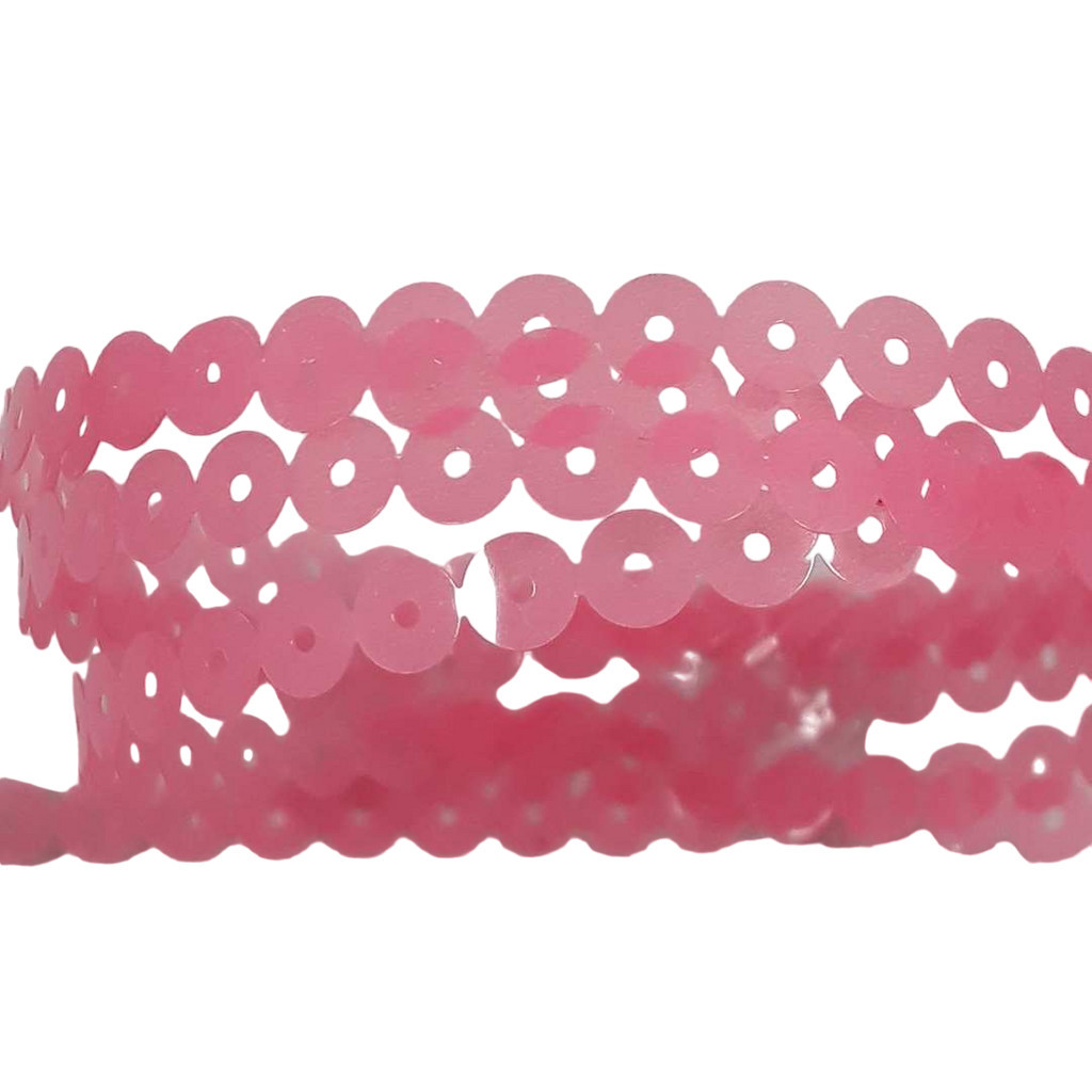 Lantejoula termocolante em metro Pink 5mm 15959-G70 Brilhante para fantasias, calçados, artesanato