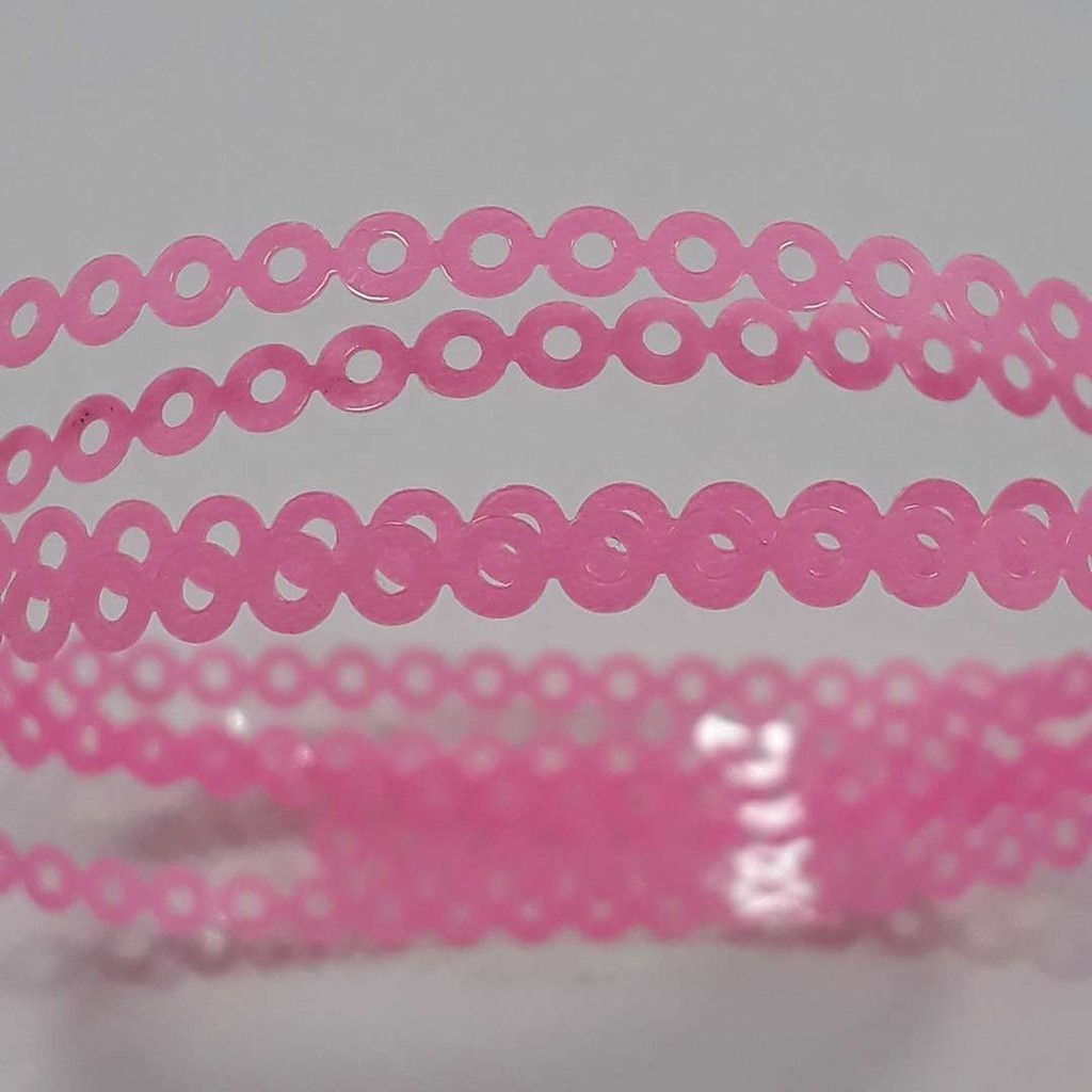 Lantejoula termocolante em metro Pink 3mm 15987-G70 Para criação de bijouterias customização, brilho em camisetas e arte