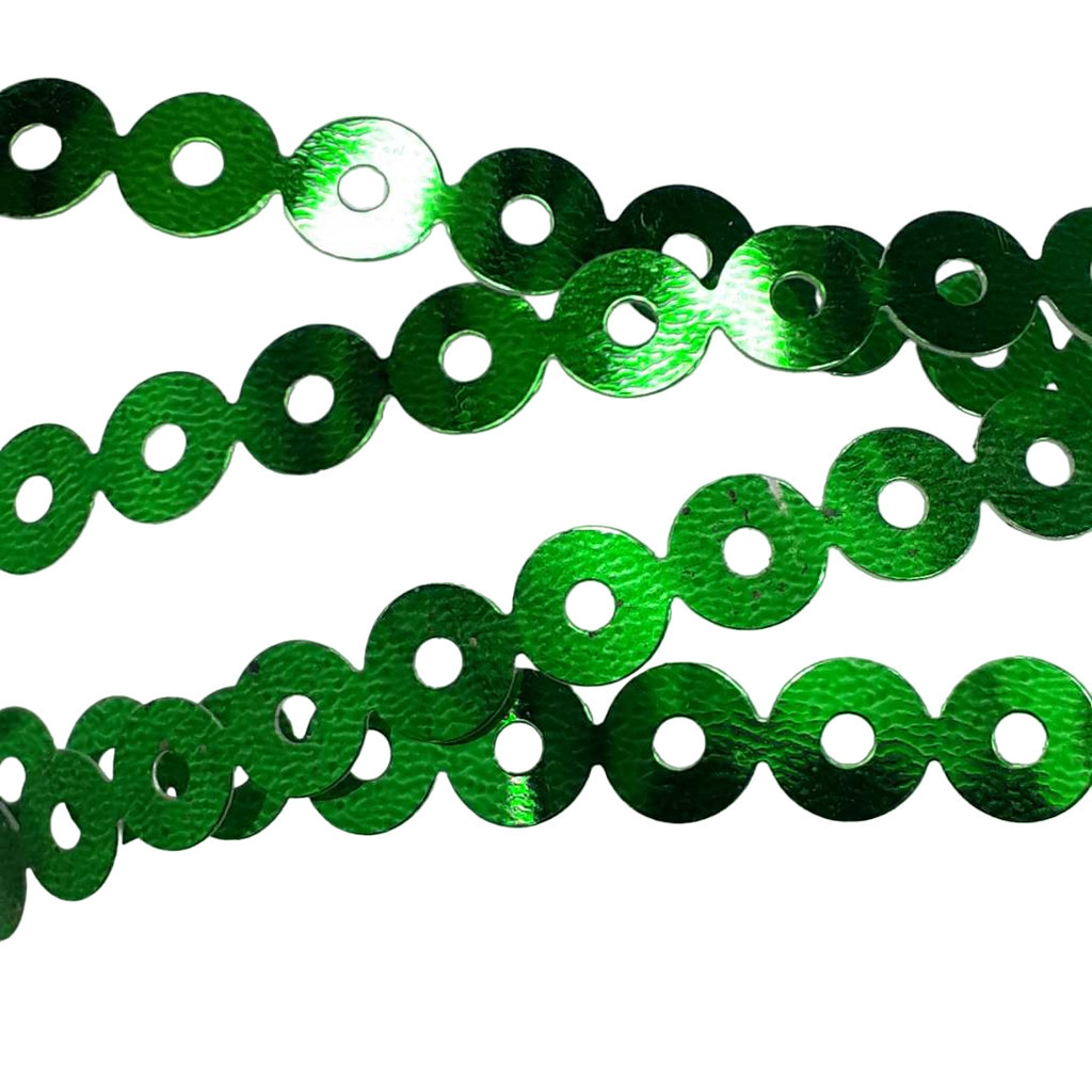 Lantejoula termocolante em metro Verde 4mm 15965-G70 Para criação de bijouterias customização, brilho em camisetas e art