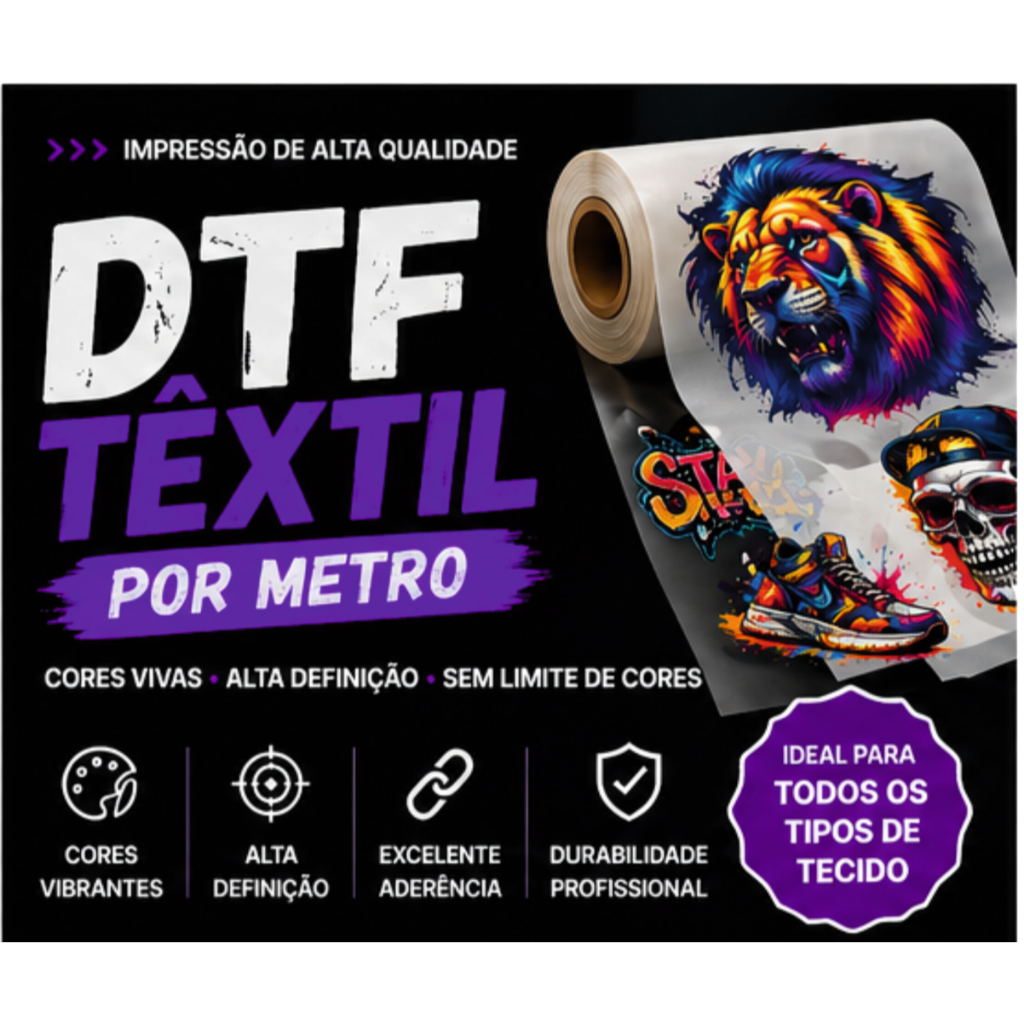 DTF textil termocolante - A4, A3 e por metro