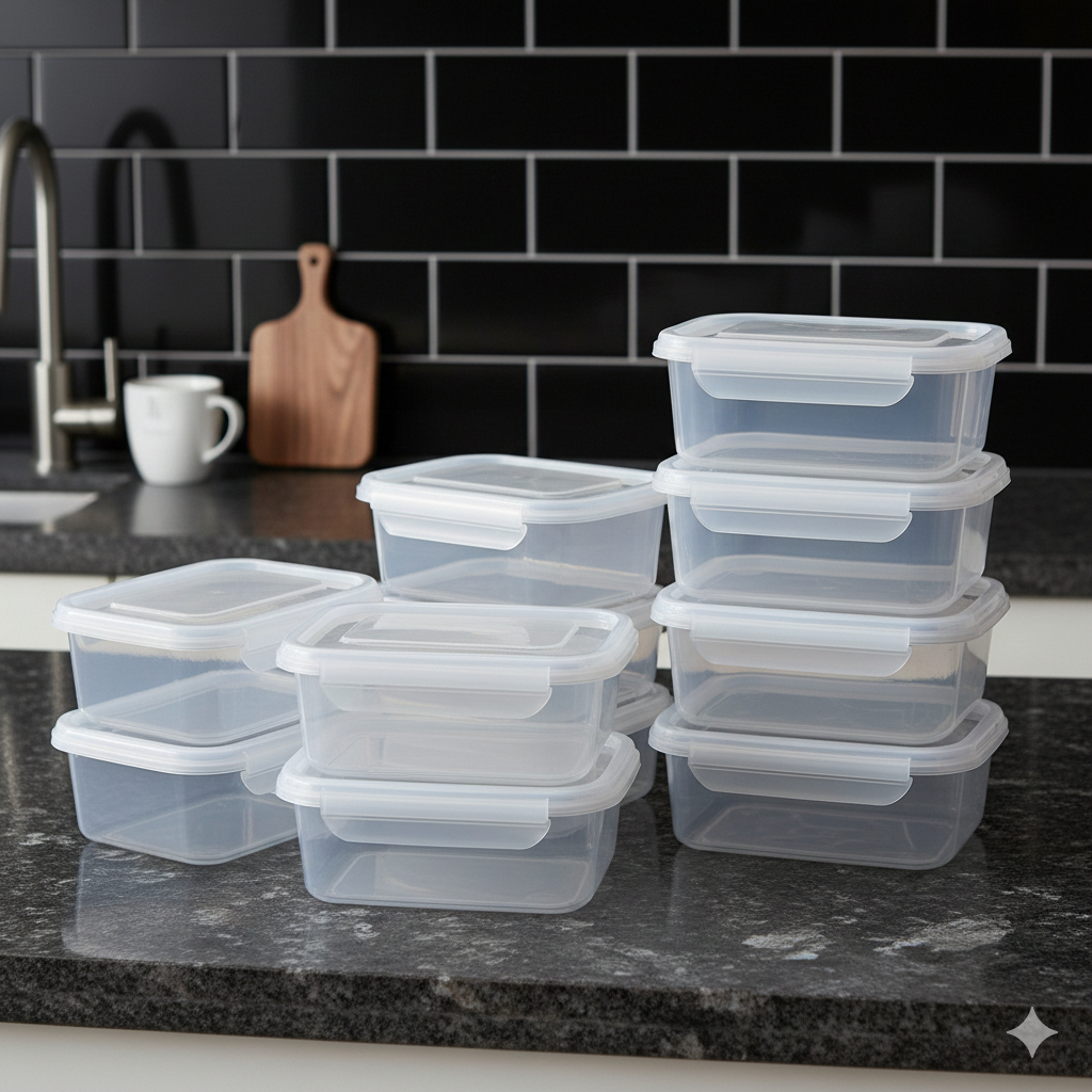 Kit Potes Marmita Fitnes 800ml Trava Lateral Microondas Freezer BPA Free Organizador Reutilizável