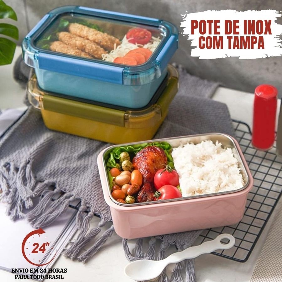 Organizadores Marmita Potes Com Travas Laterais BPA FREE - Alimentos