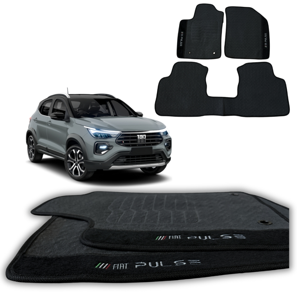 Tapete emborrachado automotivo Para Carro modelo fiat pulse 2022-2024 Linha Premium
