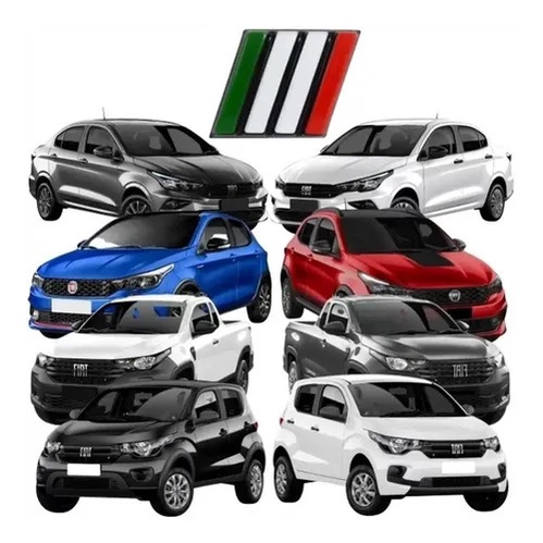 Emblema Bandeira Italia para Grade dianteira linha Fiat Palio Siena Idea Argo mobi cronos pulse strada uno Simbolo Flag