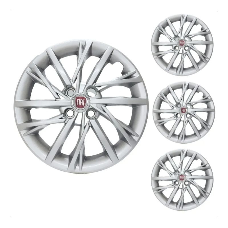 Jogo de calotas aro 15 linha fiat pulse +logotipo de brinde