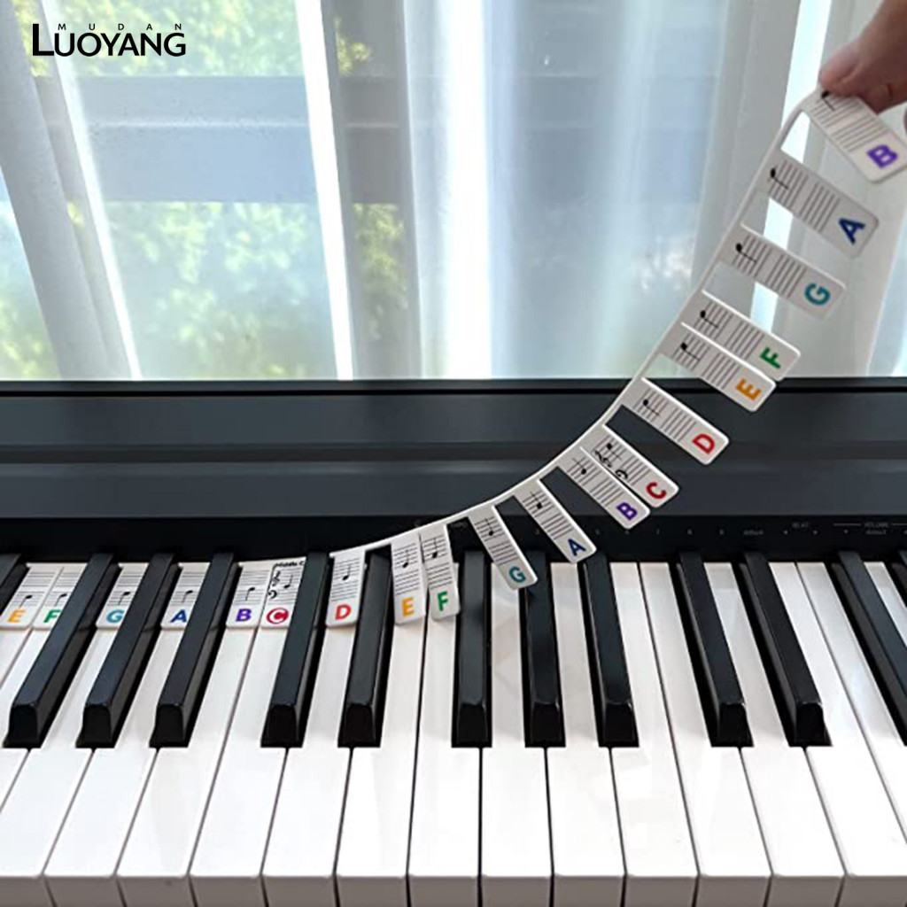 1 Conjunto De 88 Teclas Guia De Notas De Piano Com Graves Agudos Destacáveis Iniciante Removível Teclado Etiquetas Para