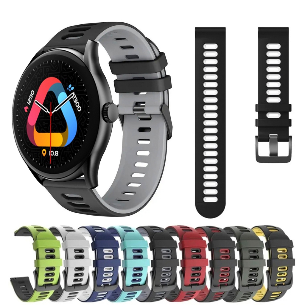 Pulseira 22mm de silicone SPORT para Smartwatch Qcy GT S8
