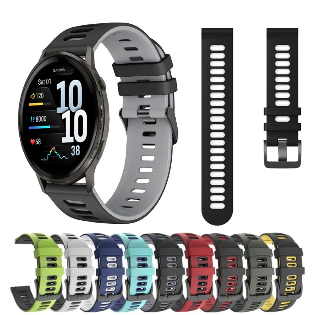 Pulseira 22mm de silicone SPORT para Smartwatch Garmin Venu 4 (45mm)
