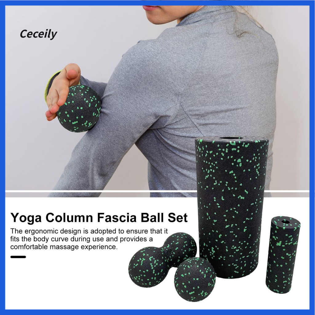 Ergonomic Massage Roller Epp 4pcs Foam Set with Fascia Balls – High Density Tissue for Back Pain Relief Muscle Recover
