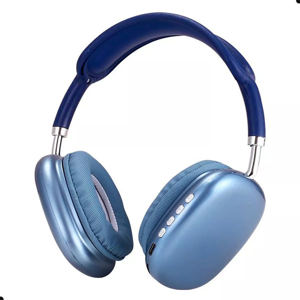AZUL - P9- Fone De Ouvido Bluetooth Air - S/ Fio Wireless Headphone