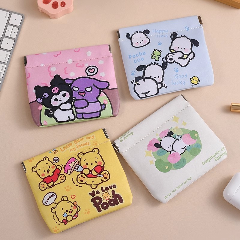Fechamento automático apertado saco de armazenamento batom saco cosmético pequeno Mini mudança com fio fone de ouvido ca