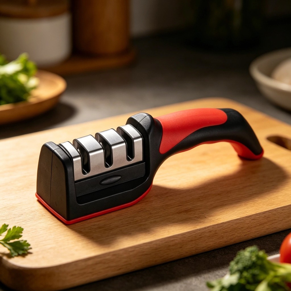 3  Unidades  1 Peças Aço Inox Afiador Amolador De Facas Segurança Durável Base Emborrachado Cozinha Promoção