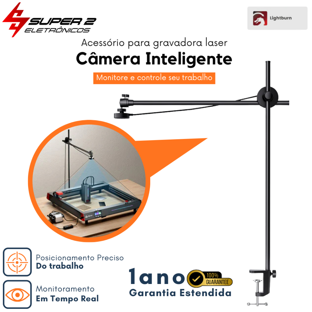 Câmera Smart LightBurn AlgoLaser 5MP para Gravadora Laser – Posicionamento Preciso