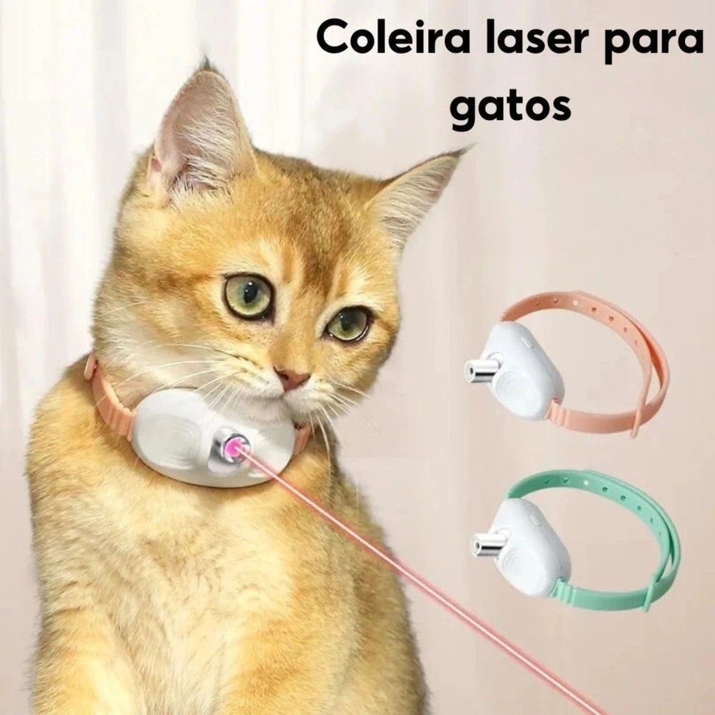 Smart Coleira Laser Gatos Pet Alívio Ansiedade, Autoentretenimento LED Infravermelho