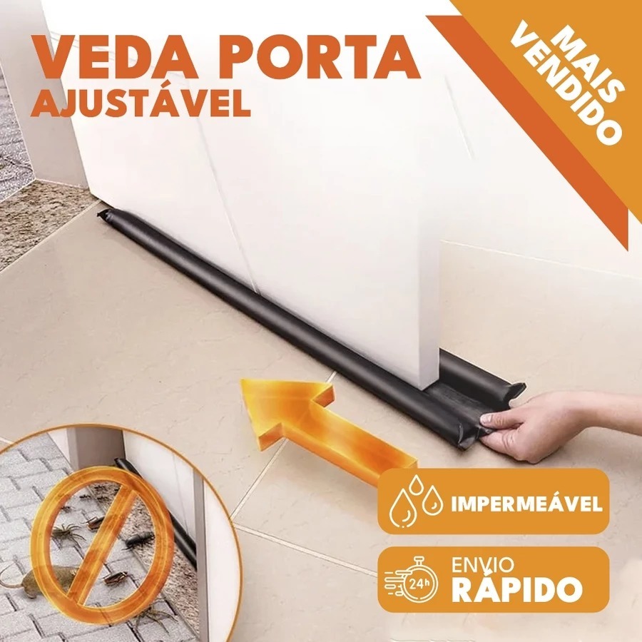 Porta Proteção Ajustável Protetor de Porta Rolinho Duplo 80cm Comprimento Anti poeira