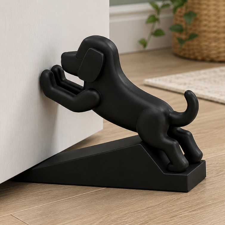 Trava Porta Cachorrinho Decorativo Cunha Fixador Anti Batida