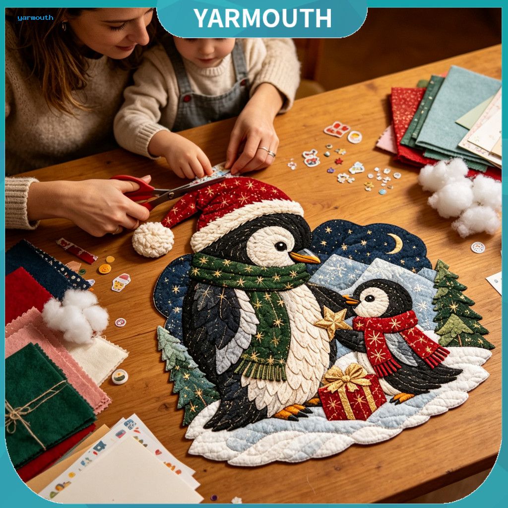 Holiday Fabric Craft Diy Quilting Starter Set Christmas Patchwork Kit for Adults – Pre-cut Squares Easy Sewing for Beg