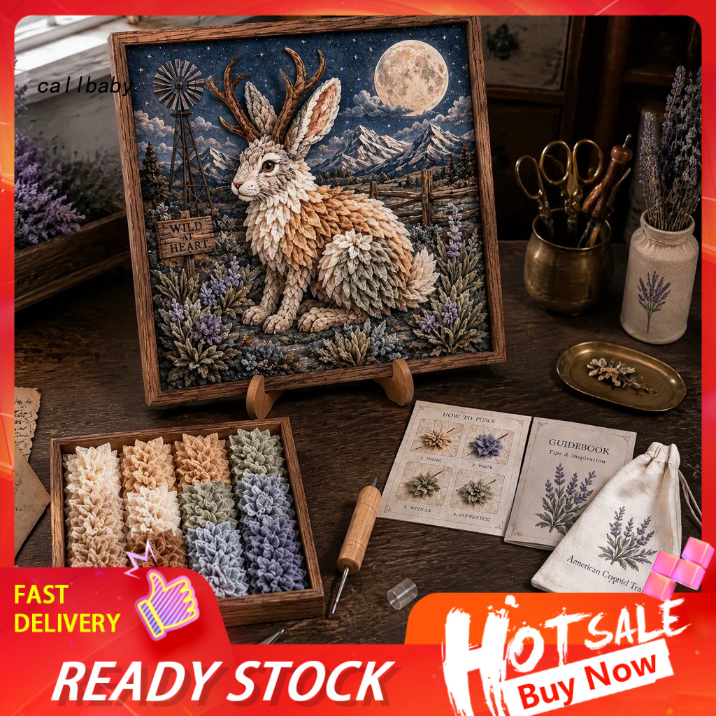 Retro Fantasy Art Diy Craft Kit for Adults 3d Fabric Poke – Handmade Set for Beginners Forest Pressing Perfect Birthda