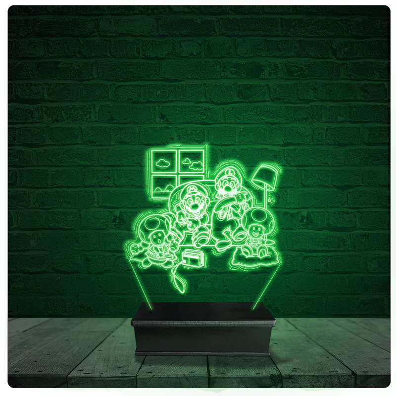 Luminária Abajur Acrílico Led - Nintendo Super Mário Bros