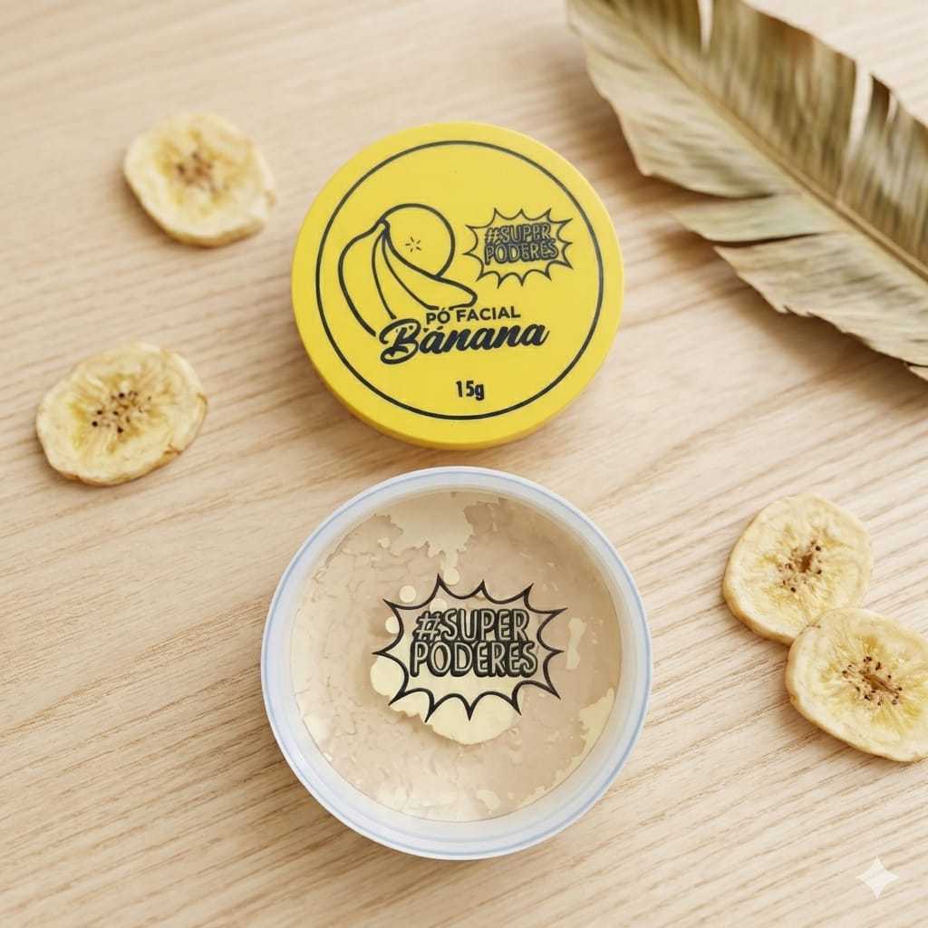 Kit 02 Pó Solto Facial Banana Solto Super Poderes Efeito Matte Translucido Fixador Maquiagem Profissional 15g